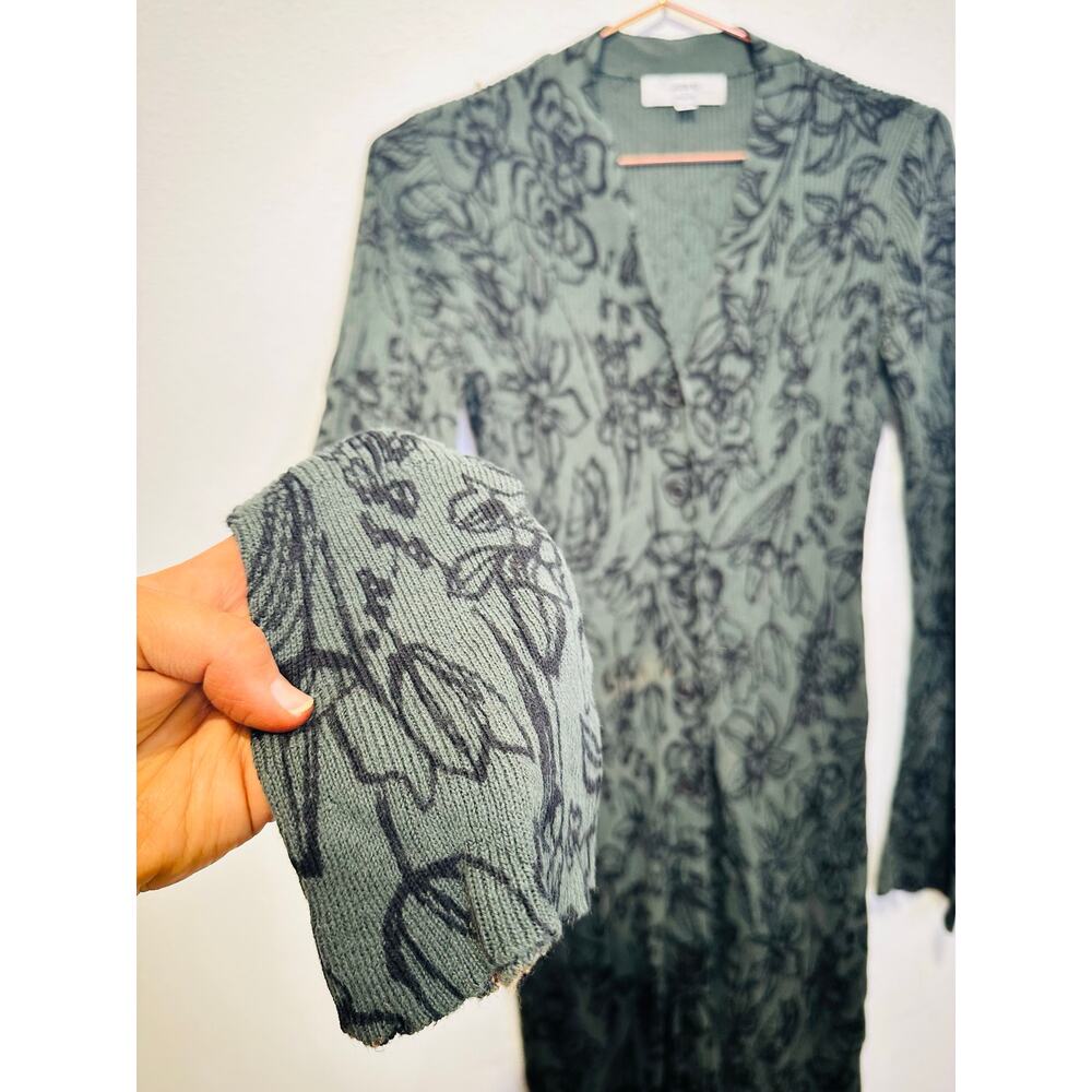 Jason Wu Green Floral Button Up Midi Open Up Card… - image 5